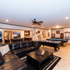 downstairs living area with game room