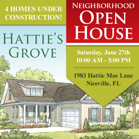 Hattie's Grove model Open House Announcement