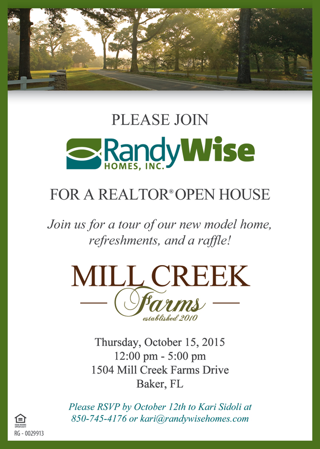 Mill Creek Model Open House Flyer