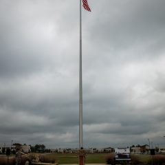 Flag pole at the site