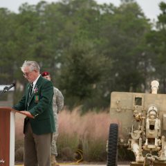 Member of the Special Forces Association Chapter 7 speaking at the ceremony