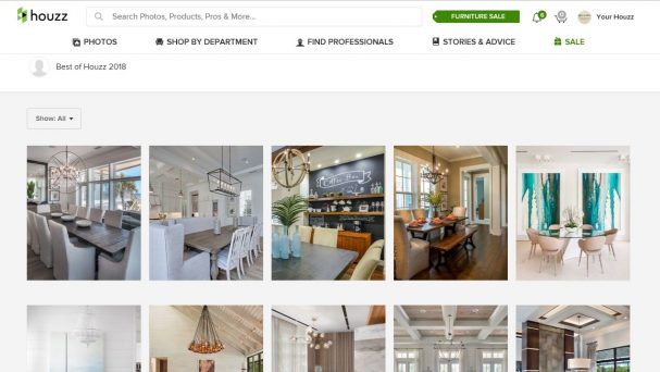 Screenshot of Best of Houzz 2018 web page