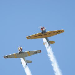 Planes do a flyover at the Deslauriers event